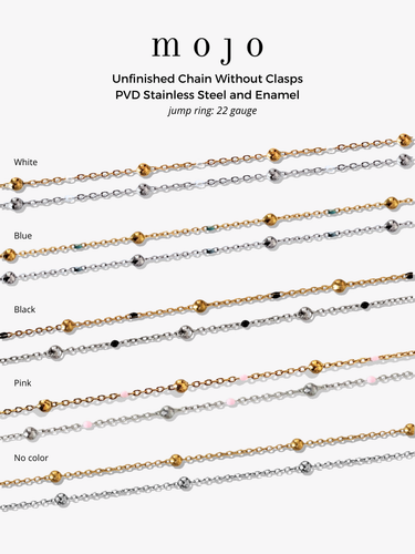 Beaded Colorful Enamel Unfinished Bracelet Chains, PVD Stainless Steel