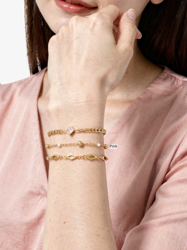 Beaded Colorful Enamel Unfinished Bracelet Chains, PVD Stainless Steel