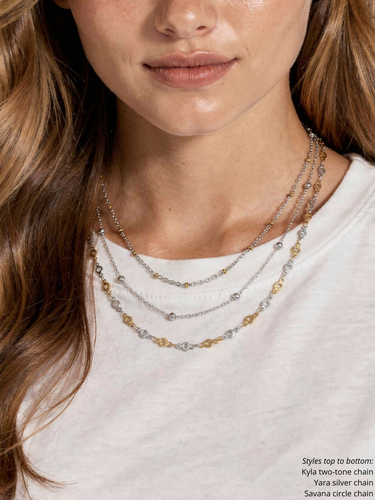 Unfinished Two Tone PVD Stainless Steel Necklace Collection,  6 Styles