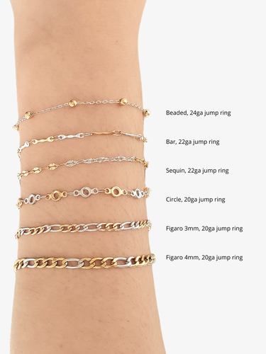 Unfinished Two Tone PVD Stainless Steel Bracelet Collection,  6 Styles