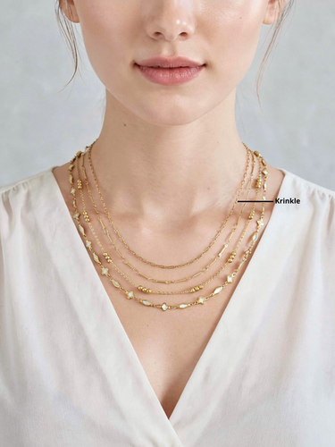 Stevy Unfinished Krinkle Necklace Chain, PVD Stainless Steel 4 Color Options