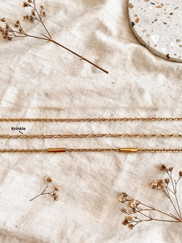 Stevy Unfinished Krinkle Necklace Chain, PVD Stainless Steel 4 Color Options