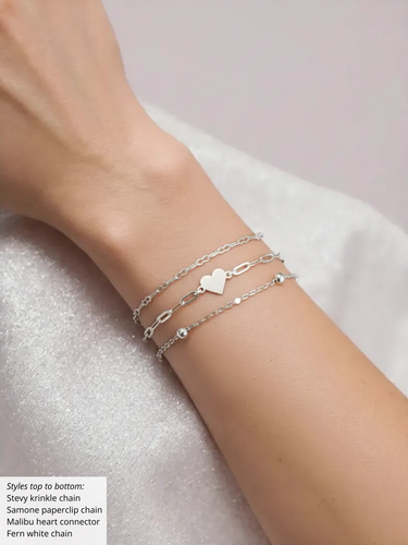 Stevy Unfinished Krinkle Bracelet Chain, PVD Stainless Steel 4 Color Options