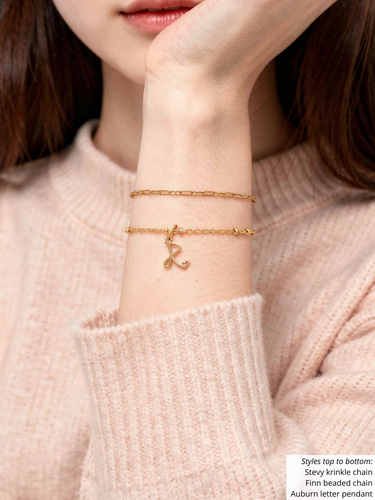 Stevy Unfinished Krinkle Bracelet Chain, PVD Stainless Steel 4 Color Options