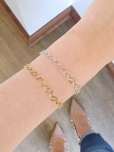 Aimee Unfinished Circle Bracelet Chain, PVD Stainless Steel