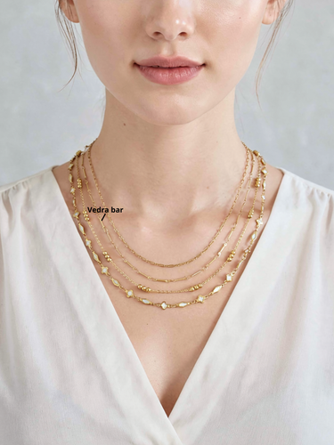 Unfinished Bar Diamond and Circle Necklace Chains, PVD Stainless Steel