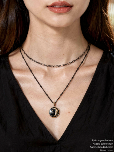 Black PVD Stainless Steel Unfinished Necklace Chain Collection, 8 Style Options