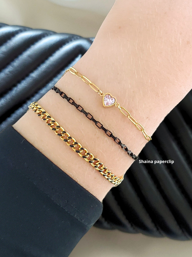 Black PVD Stainless Steel Unfinished Bracelet Chain Collection, 8 Style Options