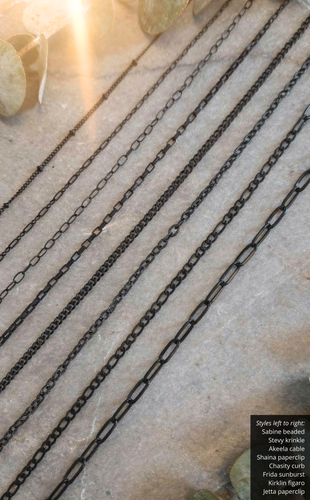 Black PVD Stainless Steel Unfinished Bracelet Chain Collection, 8 Style Options