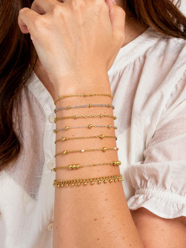 Beaded Stainless Steel Unfinished Bracelet Chain Collection, 8 Style Options