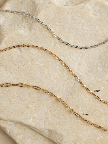 Steff PVD Stainless Steel Unfinished Sequin Bracelet Chain, 3 Sizes