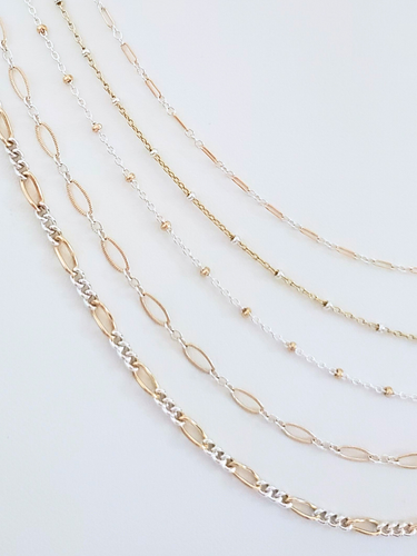 Lula Unfinished Two Tone Necklace Chain, Gold Filled And Sterling Silver