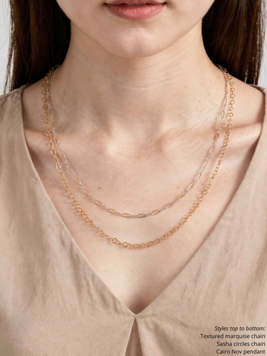 Lula Unfinished Two Tone Necklace Chain, Gold Filled And Sterling Silver