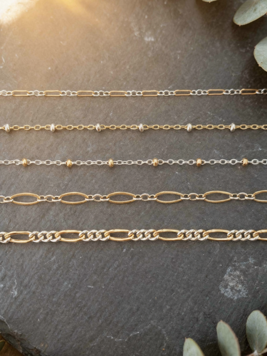 Lula Unfinished Two Tone Necklace Chain, Gold Filled And Sterling Silver