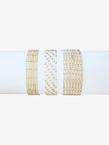 Lula Unfinished Two Tone Bracelet Chain, Gold Filled And Sterling Silver