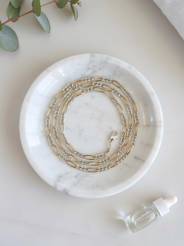 Lula Unfinished Two Tone Bracelet Chain, Gold Filled And Sterling Silver