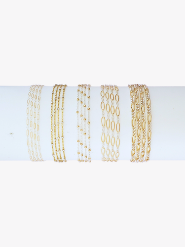 Lula Unfinished Two Tone Bracelet Chain, Gold Filled And Sterling Silver