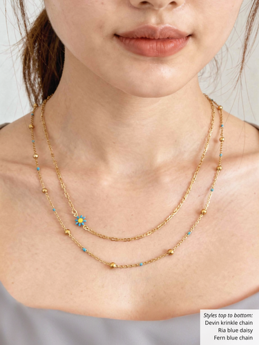 Gold PVD Stainless Steel Unfinished Necklace Chain Collection, 10 Style Options