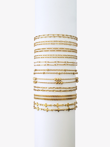 Gold PVD Stainless Steel Unfinished Necklace Chain Collection, 10 Style Options