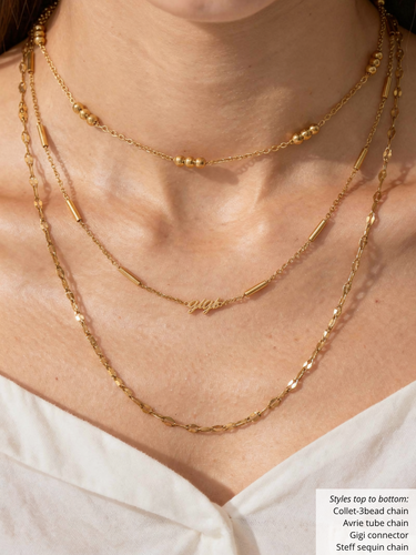 Gold PVD Stainless Steel Unfinished Necklace Chain Collection, 10 Style Options