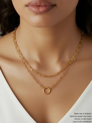 Gold Unfinished PVD Stainless Steel Chain Collection,  8 Style Options