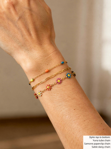 Gold Unfinished PVD Stainless Steel Bracelet Chain Collection,  8 Style Options