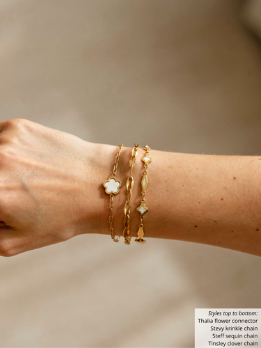 Gold Unfinished PVD Stainless Steel Bracelet Chain Collection,  8 Style Options