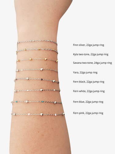 Silver Unfinished Stainless Steel Bracelet Chain Collection, 8 Style Options