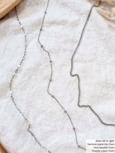 Silver Stainless Steel Unfinished Necklace Chain Collection, 10 Style Options