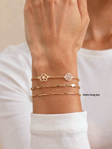 Unfinished Gold PVD Bar Bracelet Chains, 3 Stainless Steel Options