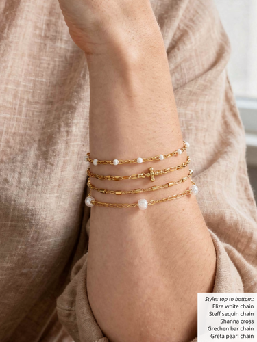 Unfinished Gold PVD Bar Bracelet Chains, 3 Stainless Steel Options