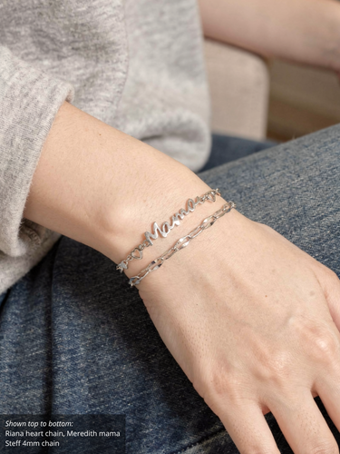 Silver Unfinished Stainless Steel Bracelet Chain Collection, 10 Style Options
