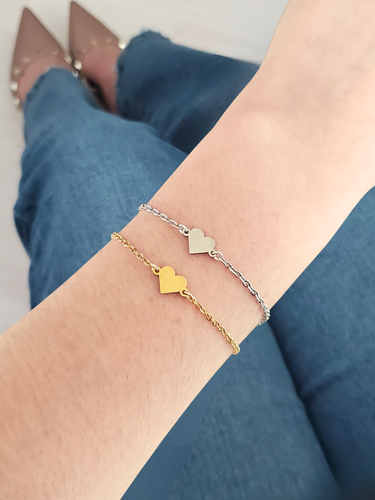 Malibu Heart Connector, PVD Stainless Steel