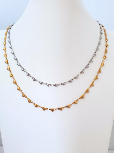 Itzel Unfinished Heart Necklace Chain, PVD Stainless Steel