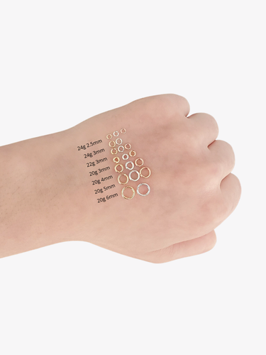 Open Jump Rings 20ga 22ga 24ga 14K Gold Filled or Sterling Silver, 3mm 4mm 5mm 6mm