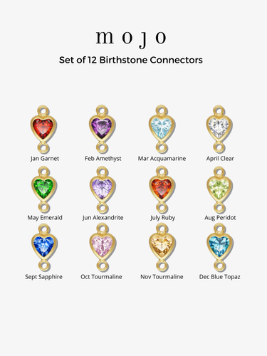 Aubree Gold Filled Cubic Zirconia Heart Birthstone Connectors, 3mm and 4mm