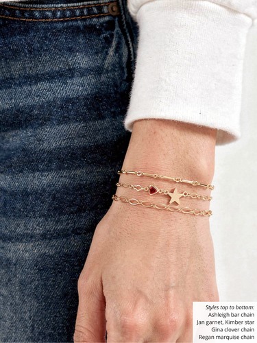 Aubree Gold Filled Cubic Zirconia Heart Birthstone Connectors, 3mm and 4mm