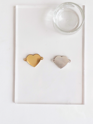 Natalie Heart Connector, 14k Gold Filled and Sterling Silver