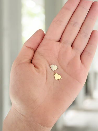 Natalie Heart Connector, 14k Gold Filled and Sterling Silver