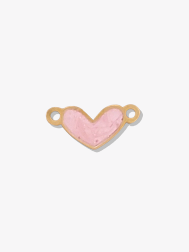Talon Pink Heart Connector, Gold PVD Stainless Steel and Enamel