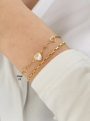 Gold Heart Connector Collection, 10 Styles PVD Stainless Steel