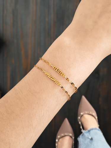 Liam Gold Mama Bracelet Connectors, PVD Stainless Steel