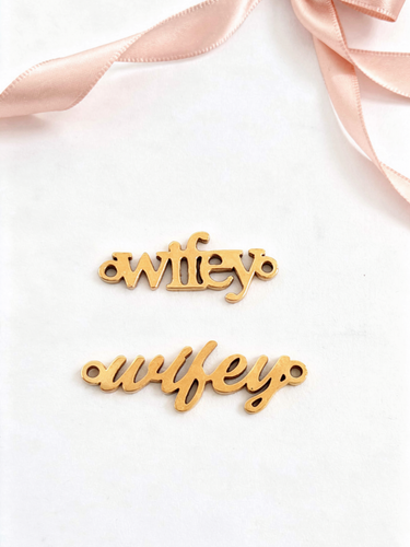 Liam Gold Wifey Bracelet Connectors, PVD Stainless Steel