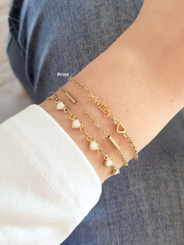 Liam Gold Wifey Bracelet Connectors, PVD Stainless Steel