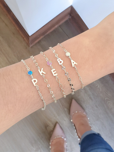 Ashton Letter Connector Bracelet Charms, 925 Sterling Silver