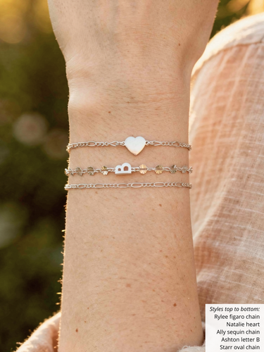 Ashton Letter Connector Bracelet Charms, 925 Sterling Silver