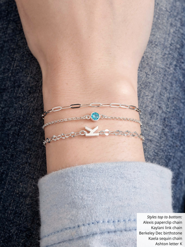 Ashton Letter Connector Bracelet Charms, 925 Sterling Silver