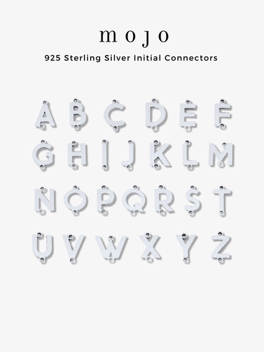 Ashton Letter Connector Necklace Charms, 925 Sterling Silver
