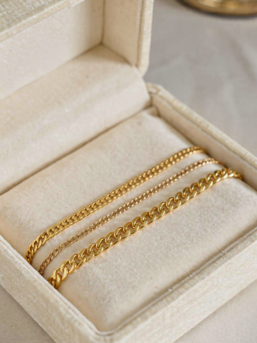 Gold Filled and Sterling Silver Unfinished Curb Bracelet Chain Collection, 3 Style Options