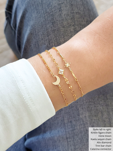 Caterina Star Bracelet Pendant and Connector, Gold Filled or Sterling Silver